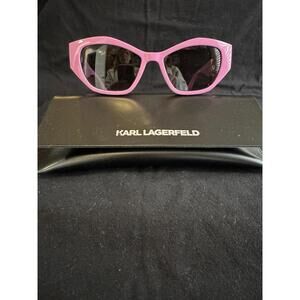 Karl Lagerfeld Pink Cat Eye Sunglasses with Logo Detail